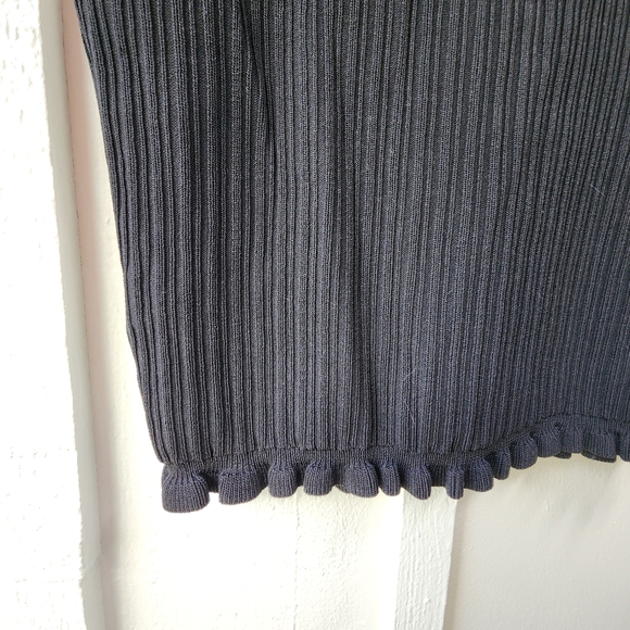 English Factory Ruffle Edge Rib Tank In Black Size Medium - Picture 10 of 12